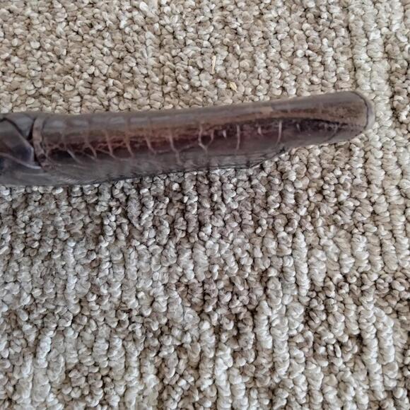 Brighton Vintage Wallet Leather Croc Embossed Black Brown Bi-Fold - Picture 8 of 9